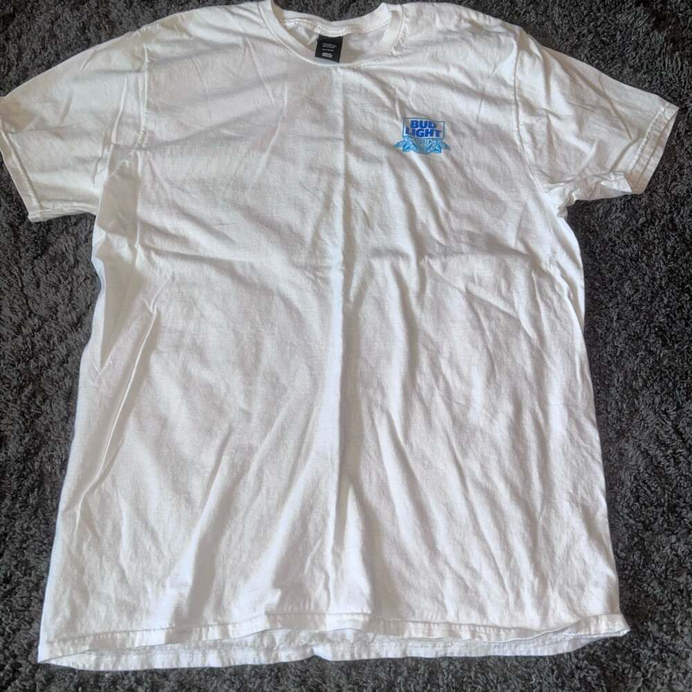 Hanes Perfect-T Bud Light Graphic T-Shirt White Size XL